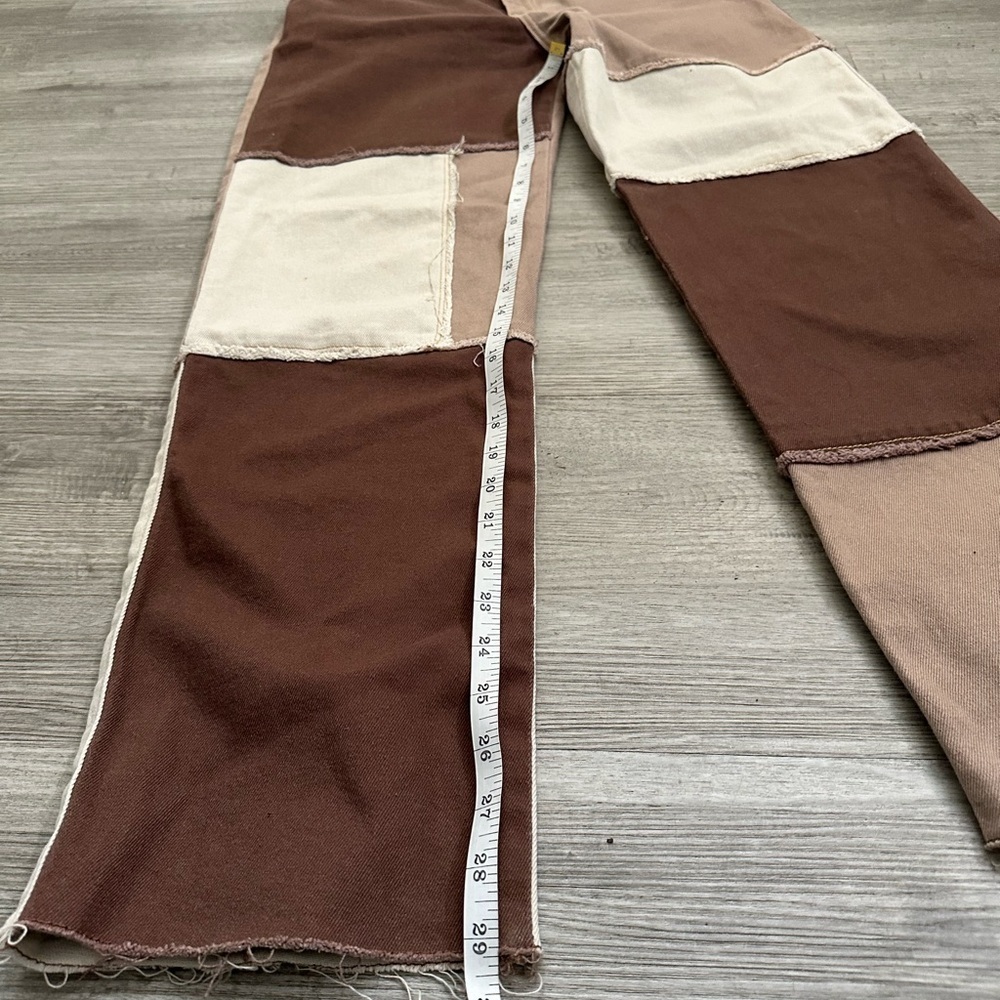 Hollister Brown High-Rise Pants patch brown boho relaxed pants Sz 27 - Picture 4 of 5